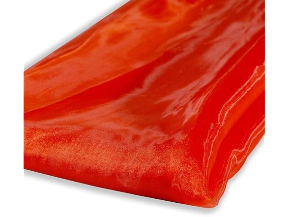 Fynite Orange Organza Fabric by The Yard