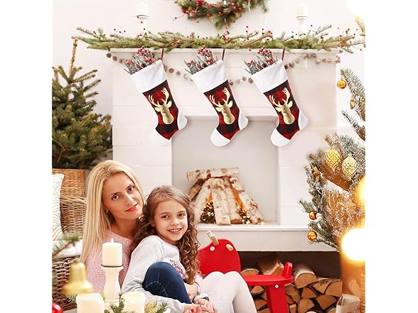 GAOMON 20" Large Christmas Stockings, 3PCs Red