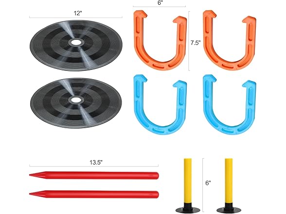 Win Outdoor Indoor Rubber Horseshoes Set