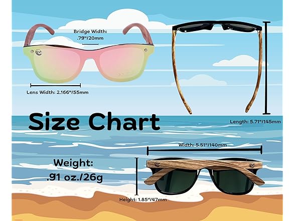 Coastal Vibes 1504 Polarized Mirrored Sunglasses
