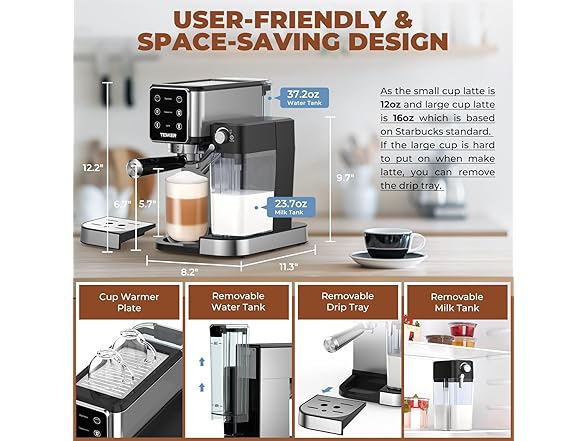 Espresso Machine 20 BarSilver
