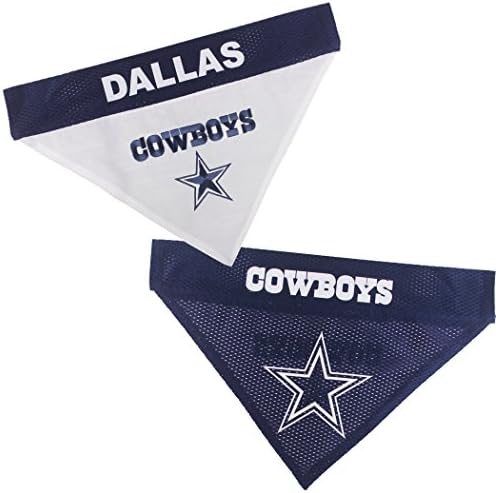 Pets First NFL Dallas Cowboys Reversible Bandana Size XX-Large for Dogs & Cats. 2 Sided Sports Bandana, Premium Embroidery Team Logo, Many NFL Teams Available
