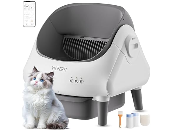 YIZFERN Self Cleaning Litter Box for Multiple Cats, Automatic (Open Box)