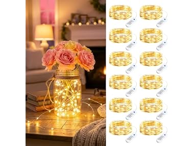 $5.99, Was $20.78, 71% Off! Minetom 12 Pack Fairy Lights dealfomo