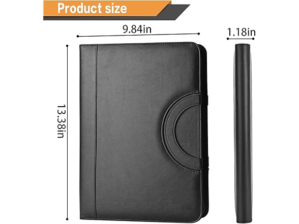 UBAFNOM Leather Portfolio w/Calculator