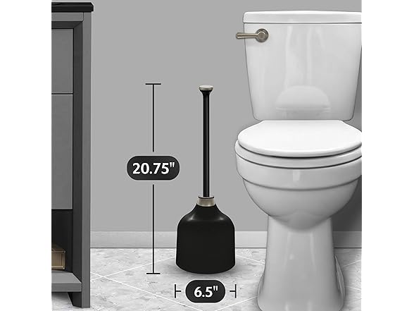 Korky Black Toilet Plunger and Holder