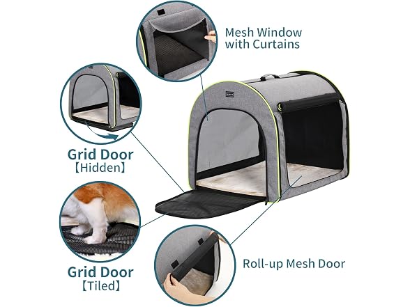 PETSFIT Collapsible Dog Crate, Travel Dog Crate