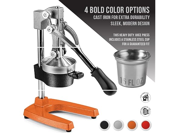 Eurolux HCJ-Red Eurolux Cast Iron Citrus Juicer