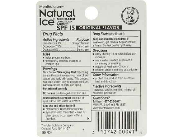 Mentholatum Natural Ice Lip Protectant