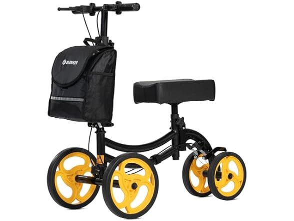 ELENKER Deluxe Steerable Knee Walker with 10" Front Wheels – (Open Box)