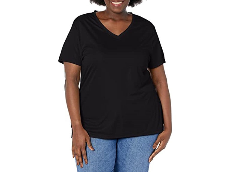 Just My Size Womens Cool Dri V-neck