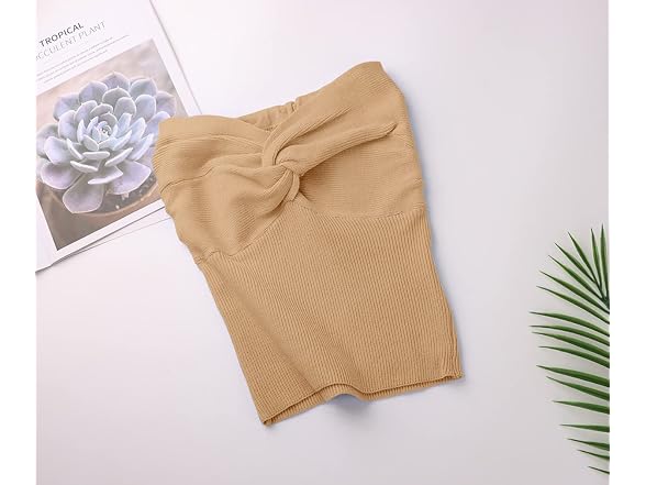 Missactiver Women (L) Twist Front Knit Top Khaki