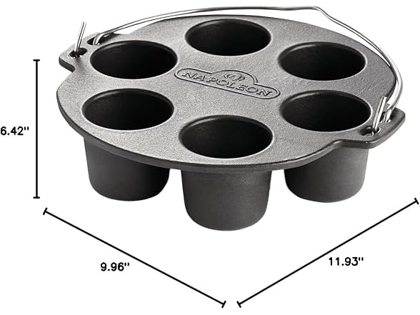 Napoleon Cast Iron Muffin Pan Insert – 6-Compartment Design