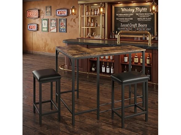 Takywep Bar Table and Chairs Set 3 Pcs