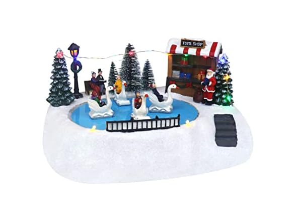 Top Treasures Christmas Shop w/Moving Swans