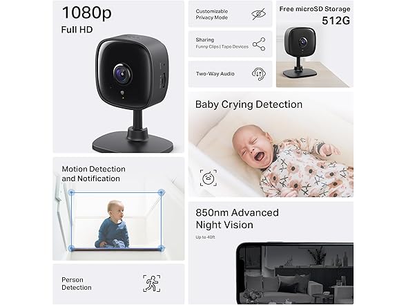 (4 PACK) Tapo by TP-Link 1080P Indoor Security Camera