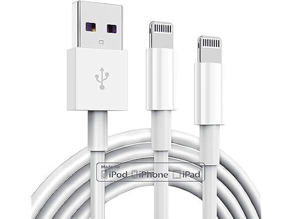 (5 PACK) TUMABER 10FT MFi Certified Lightning Charging Cables