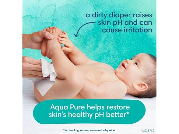 Pampers Aqua Pure Baby Wipes 56ct