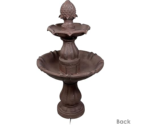 Sunnydaze 38-Inch Curved Plinth Outdoor Water Fountain
