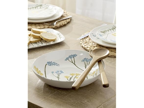 Lenox Wildflowers Salad Bowl w/ Servers 3pc