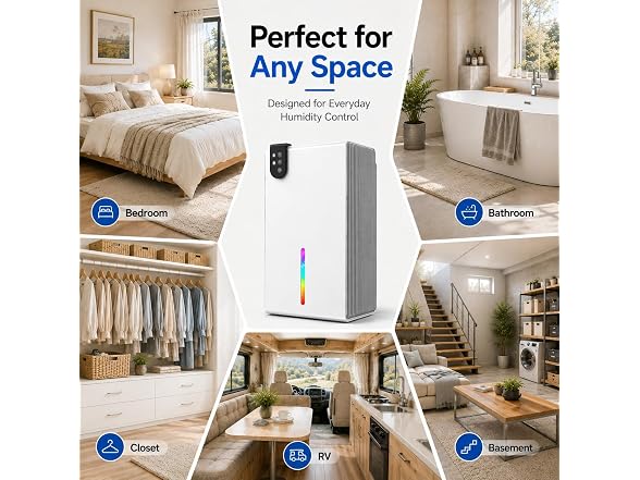 WoEleLigt Dehumidifiers for Home, White Grey