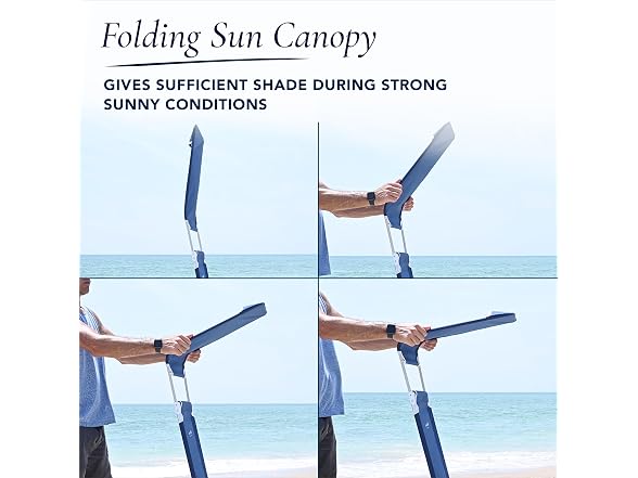 Caribbean Joe Folding Beach Chair, High Back, Navy