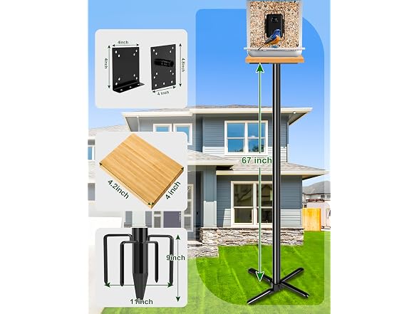 XDW-GIFTS 76in Metal Bird Feeder Pole