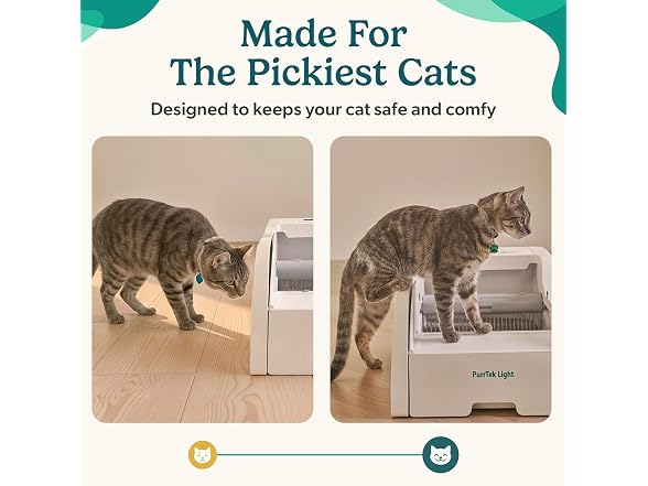 PetCove PurrTek Light Open Top Litter Box Self Cleaning