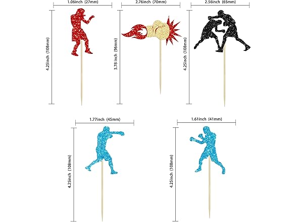 Gyufise  Boxing Player Cupcake Topper