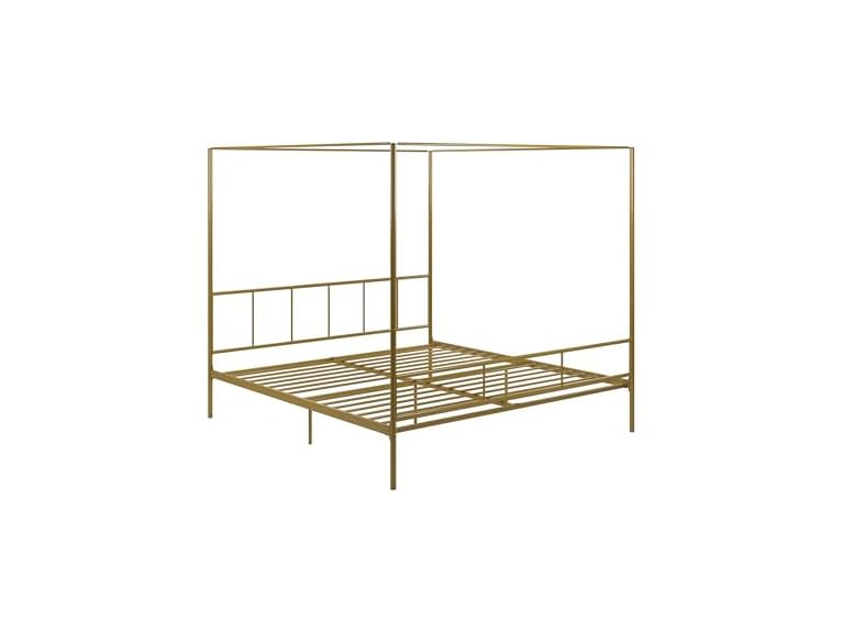 Novogratz Marion Canopy Bed, King, Gold