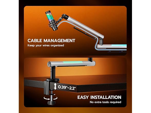 ARES WING Aluminum Low Profile Mic Arm