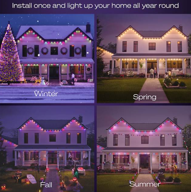 Philips Hue Festavia Permanent Outdoor Lights, 90ft - Gallery 18