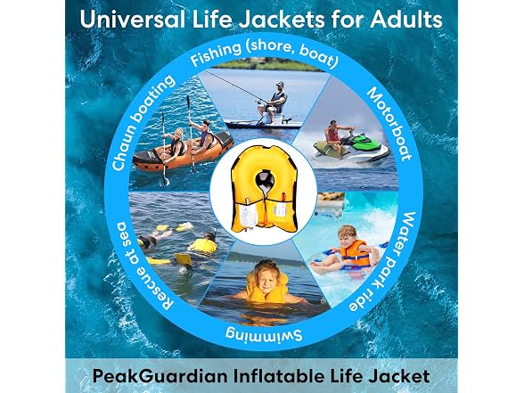 PeakGuardian Life Jackets for Adults, Red