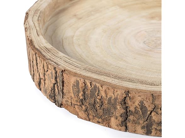 Wood Tree Bark Indented Display Tray 