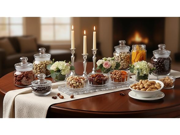 Lorren Home Trends Crystal Glass Serving Set 