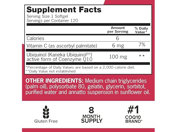 Qunol Mega Ubiquinol CoQ10 100mg 240 Softgels