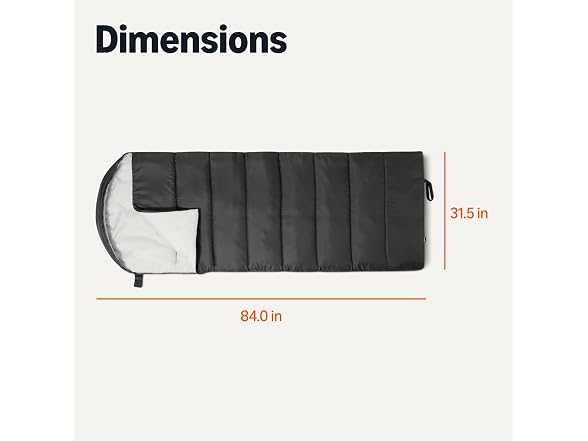 Amazon Basics 35F Sleeping Bag - Black/Gray