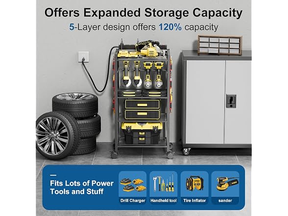 CFMASTER Tool Organizer Cart with Power