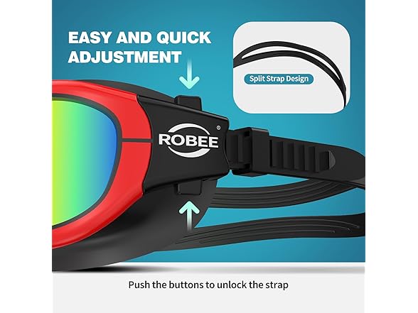 Robee Swim Goggles Cap and Case for All