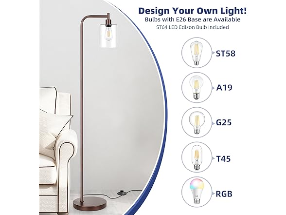 Bosceos Brown Floor Lamp