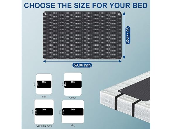Safotad Grounding Mat for Bed, Queen