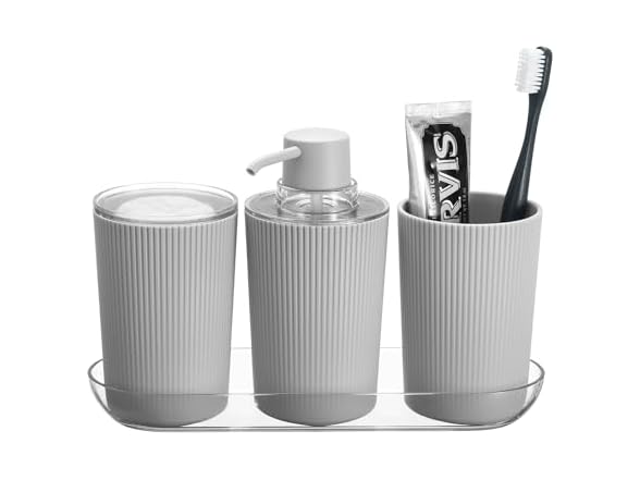 iDesign 4-Piece Bathroom Accessories Vanity Set
