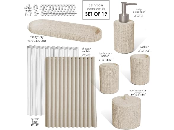 Clara Clark Bathroom Set - Beige Bathroom Set