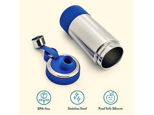 PlanetBox Glacier Chug – 10 oz Kids Stainless Steel Blue