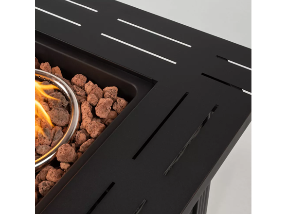 28" Sq 50k BTU Steel Fire Table – Black