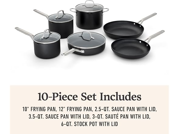 Calphalon® Hard-Anodized Nonstick 10-Piece Cookware Set
