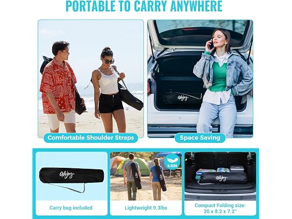 #WEJOY 2-in-1 Reclining Camping Chair