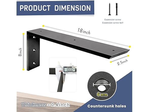 Countertop Support Bracket 18 inch 3 Pack