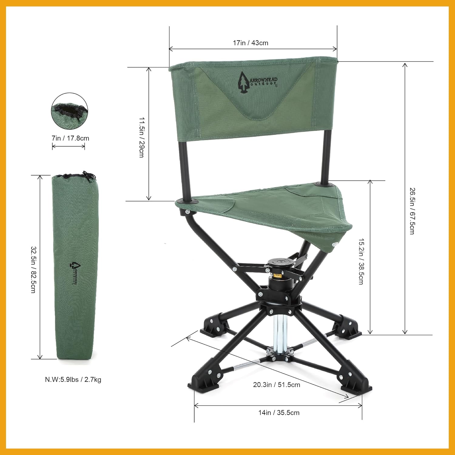ARROWHEAD OUTDOOR Swiveling Blind Stool - Gallery 21