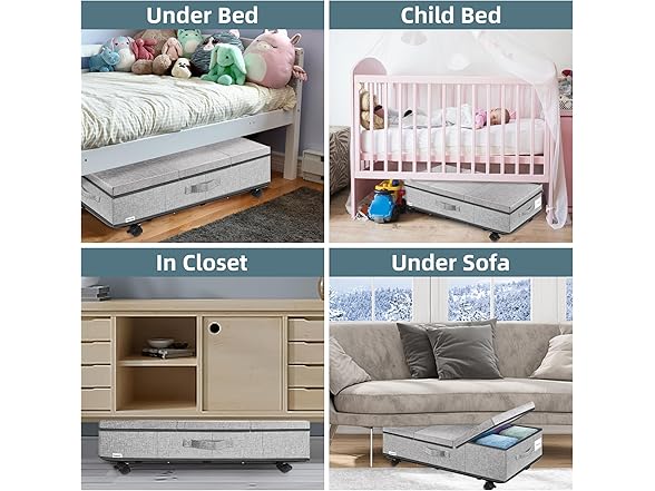 Supowin Under Bed Storage with Wheels